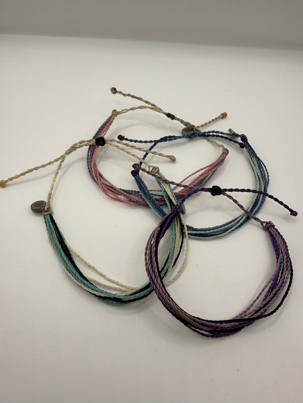 Pura Vida Original Adjustable Bracelets Set of 4 Pastel Beach Boho